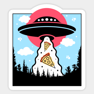 Pizza Abduction Sticker